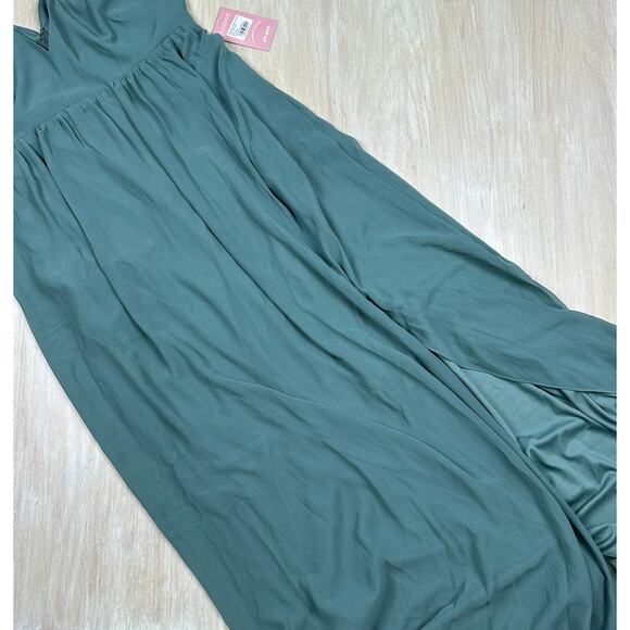 NWT Birdy Grey Chiffon Sea Glass Hannah Empire V-Neck Romantic Dress Gown XL - Picture 5 of 16